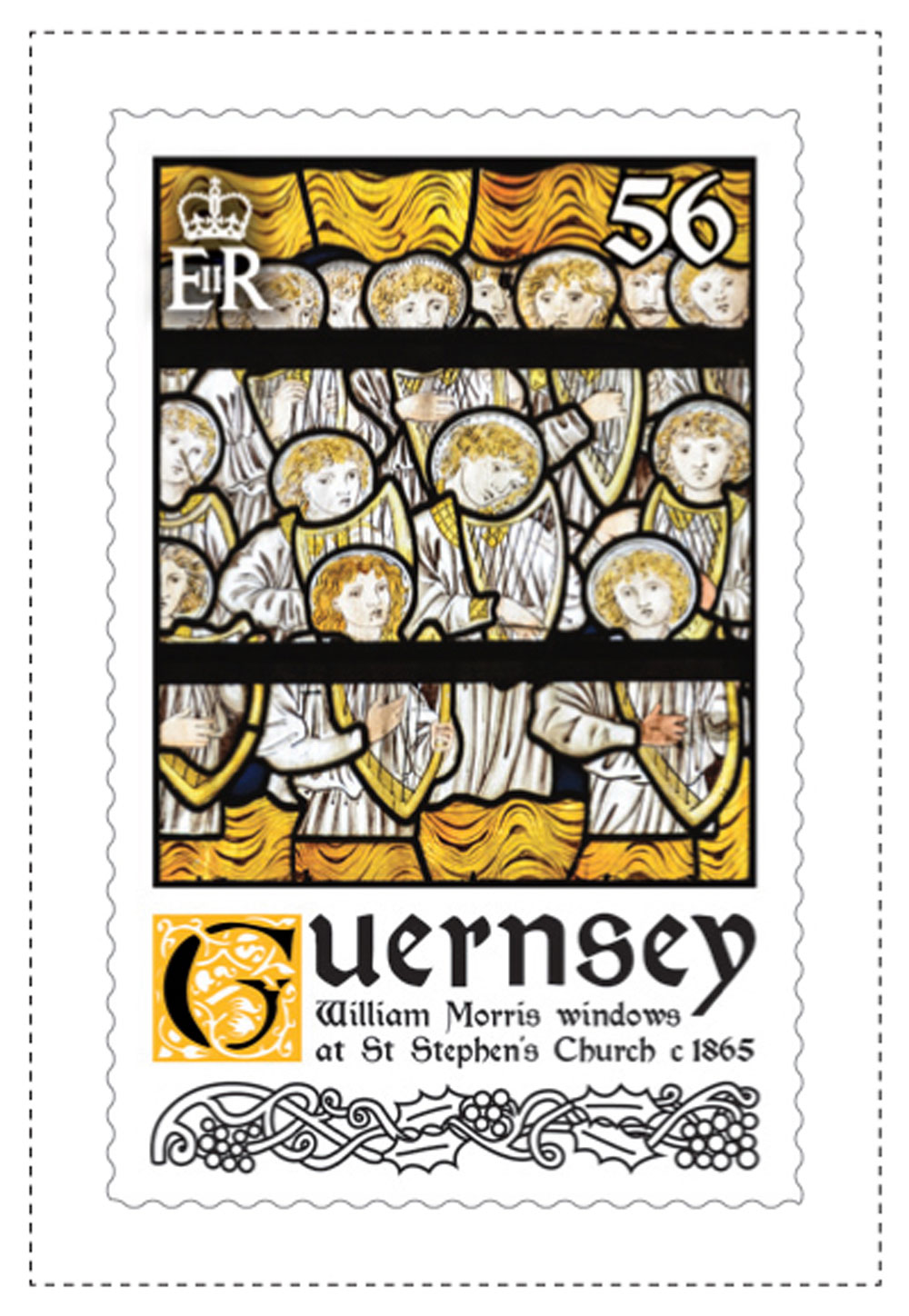 56p Stamp William Morris Stained Glass Windows